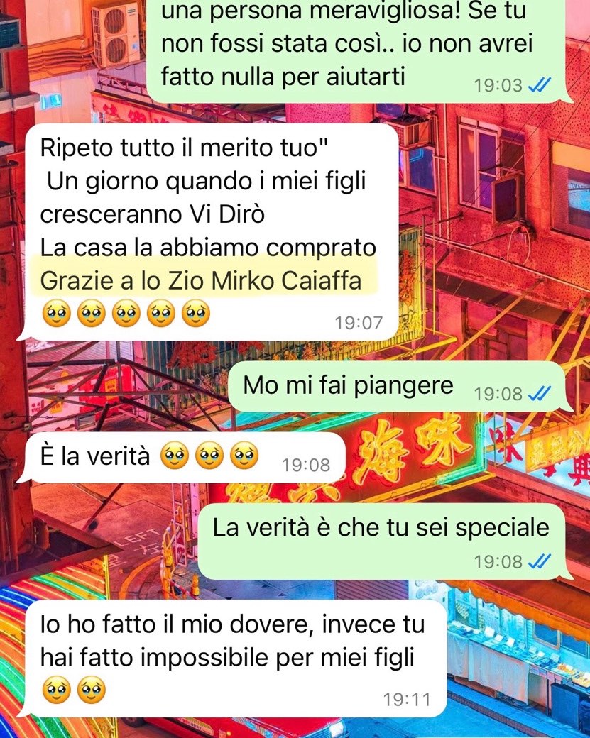 E poi ti rendi conto che esiste anche la riconoscenza…e