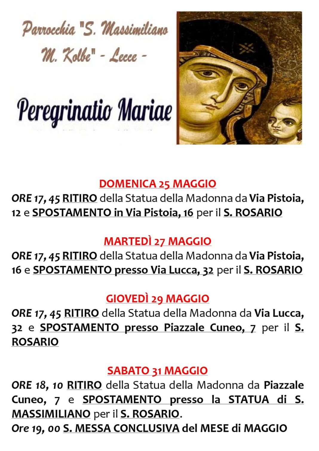 Notizie dalla Parrocchia