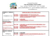 CALENDARIO LITURGICO-PASTORALE: Settimana dal 01 al 07 Febbraio CALENDARIO LITURGICO-PASTORALE: