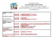 CALENDARIO LITURGICO-PASTORALE: SETTIMANA DAL 19 AL 26 APRILE 2026 CALENDARIO LITURGICO-PASTORALE: